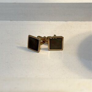 Stunning Vintage Swank Mother of Pearl Gold Cufflinks
